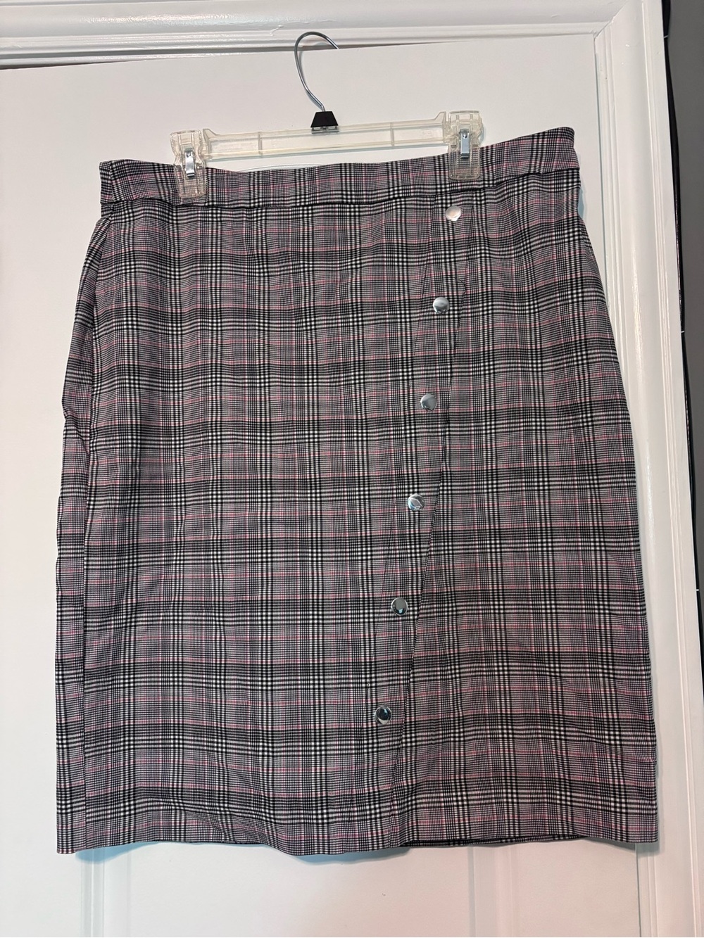 SOHO Plaid Button Front Skirt Size XL | Stretch Career Chic